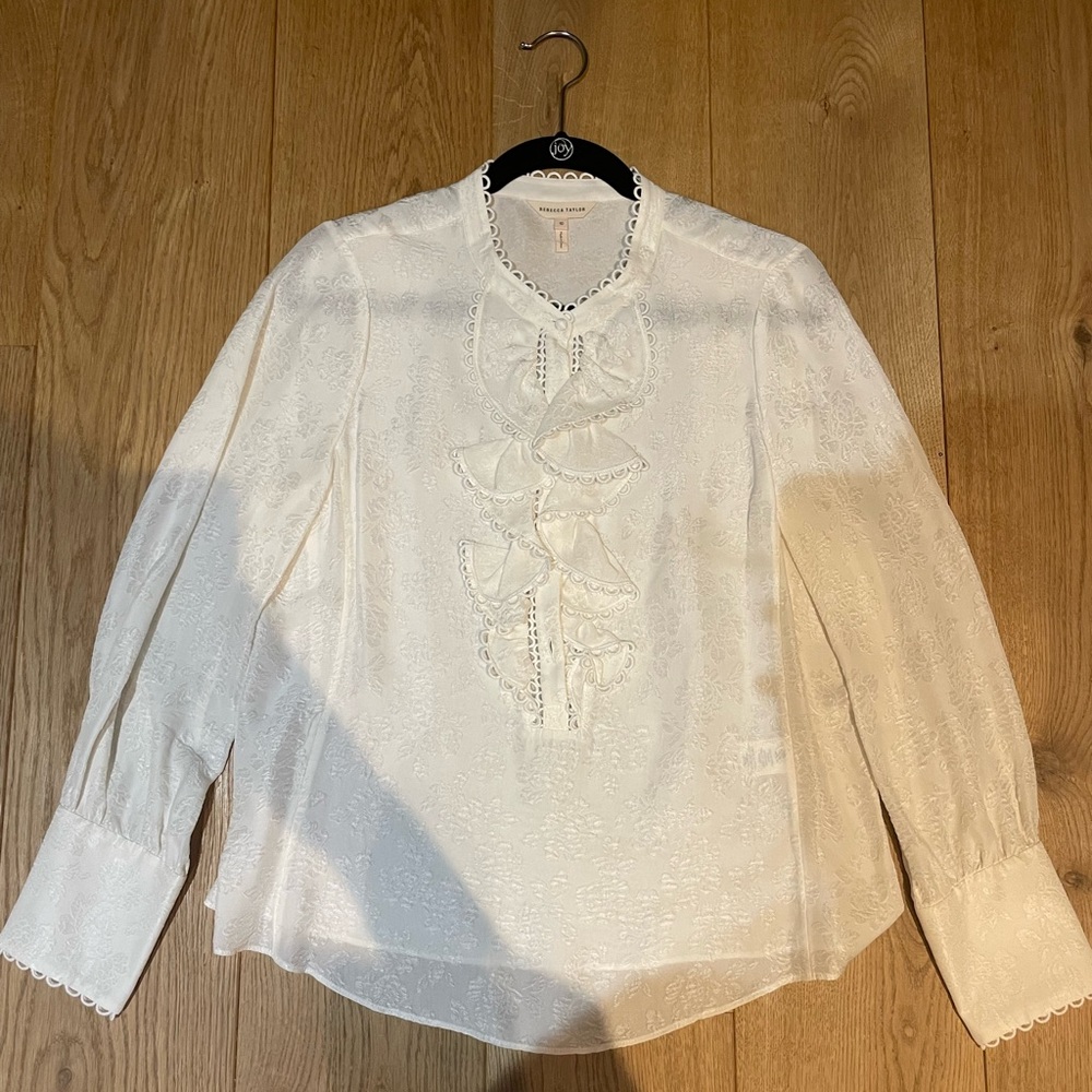 Rebecca Taylor ruffle front blouse